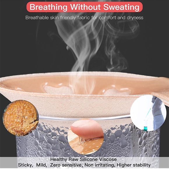 2 Pairs Sticky Bra Adhesive Invisible Bra, Strapless Backless Reusable - Picture 8 of 10